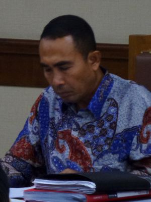 Bupati nonaktif Buton Samsu Umar Abdul Saimun menjadi terdakwa di Pengadilan Tipikor Jakarta, Rabu (9/8/2017).