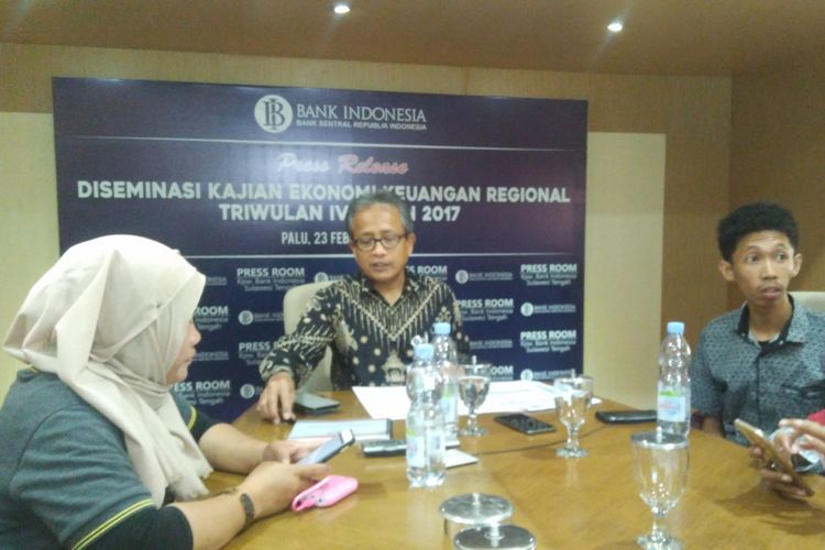 Perwakilan Bank Indonesia Sulawesi Tengah menggelar release terkait kajian ekonomi dan keuangan regional, Jumat (23/2/2018). 
