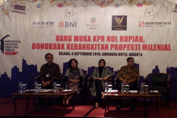 Diskusi Indonesia Housing and Creative Forum bertajuk Uang Muka KPR Nol Rupiah, Dongkrak Kebangkitan Properti Milenial, Selasa (4/9/2018) di Jakarta.