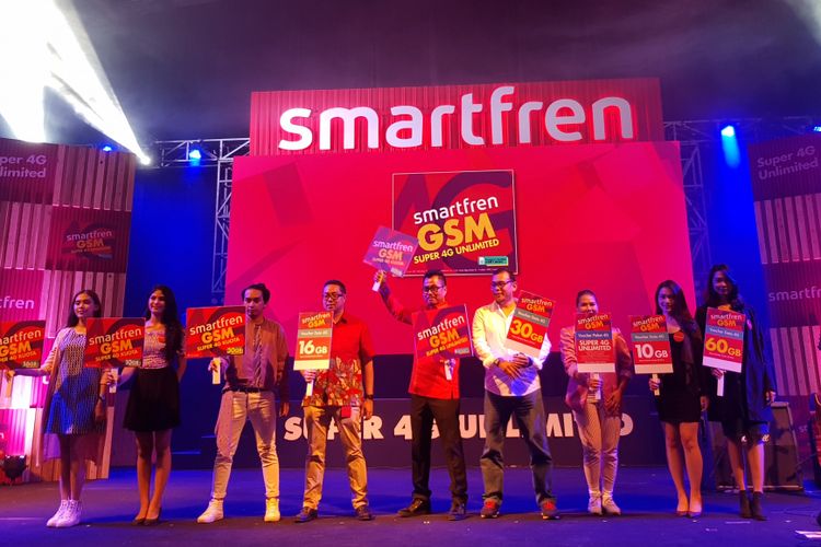 Peluncuran paket Super 4G Unlimited dan Super 4G Kuota Smartfren, Selasa (18/9/2018), di SCBD, Jakarta.