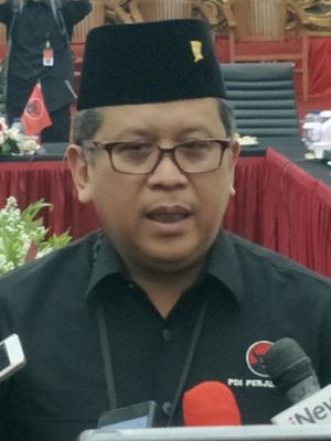 Sekjen Partai Demokrasi Demokrasi Perjuangan (PDI-P) Hasto Kristiyanto saat ditemui di kantor DPP PDIP, Menteng, Jakarta Pusat, Rabu (18/4/2018). 