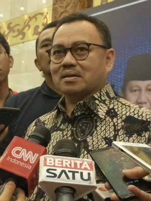 Direktur Materi Debat Badan Pemenangan Nasional (BPN) Sudirman Said di Jakarta Convention Center (JCC), Senayan, Jakarta, Senin (14/1/2019).