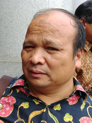 Mantan Ketua PPATK Yunus Husein di Gedung PPATK, Jakarta, Selasa (19/12/2017).