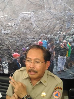 Deputi bidang pencegahan dan kesiapsiagaan Badan Nasional Penanggulangan Bencana (BNPB), Wisnu Widjaja, di kantor BNPB, Jakarta Timur, Kamis (28/2/2019). 