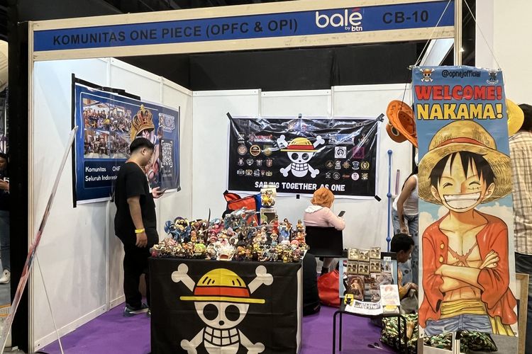 Booth Komunitas One Piece (OPFC & OPI) di Indonesia Comic Con (ICC) 2026, Jakarta, Minggu (4/10/2026).