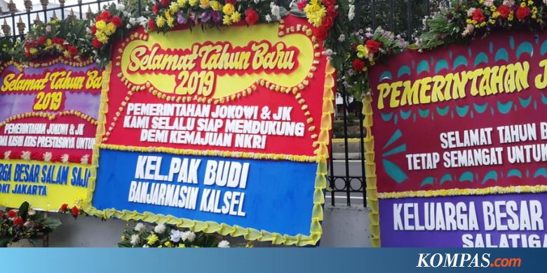 Karangan Bunga untuk Jokowi-JK di Istana...