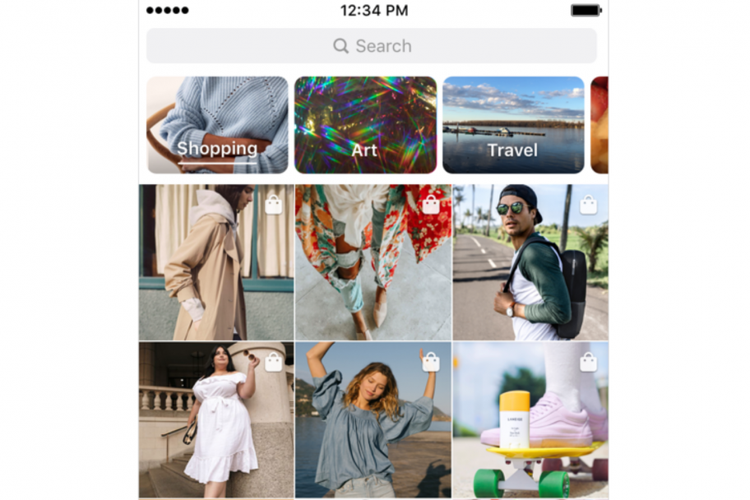 Instagram Stories punya topic channel khusus Shopping di Explore.