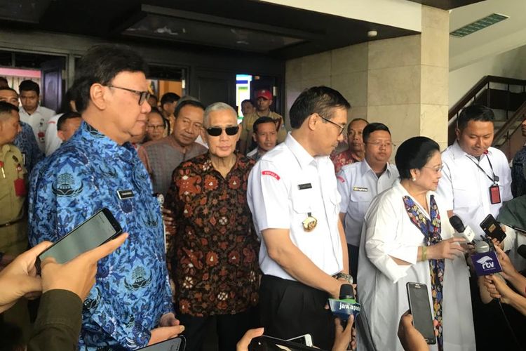 Ketua Dewan Pengarah Badan Pembinaan Ideologi Pancasila (BPIP) Megawati Soekarnoputri di Kantor Kemendagri, Jakarta Selatan, Senin (20/5/2019).