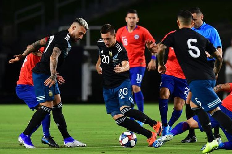 Laga Cile vs Argentina di LA memorial Coliseum, Jumat (6/9/2019), berakhir dengan skor 0-0. 