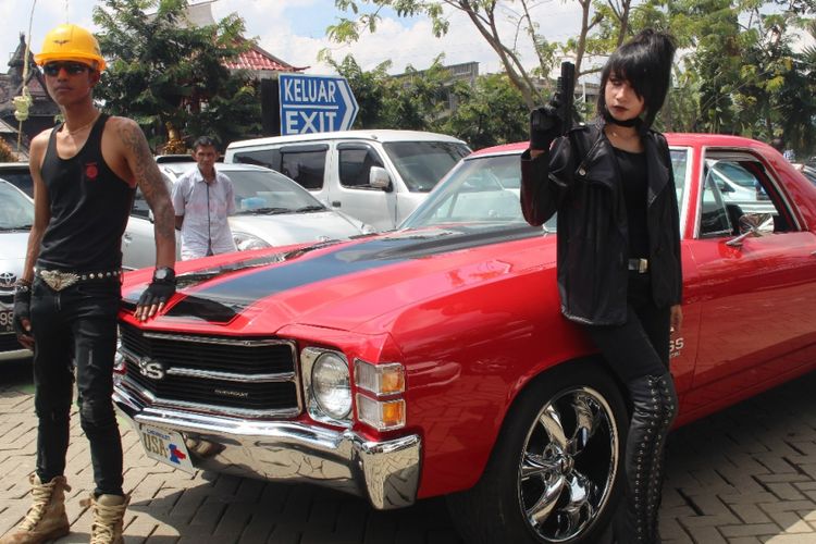 Mobil Chevrolet Chevelle SS yang didatangkan dari Amerika Serikat di Museum Angkut, Kota Batu, Jawa Timur, Minggu (4/2/2018).