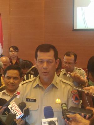 Kepala Badan Nasional Penanggulangan Bencana (BNPB) Doni Monardo di kantor BNPB, Jakarta Timur, Kamis (21/2/2019). 