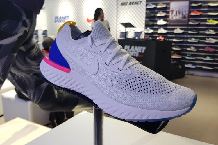 Nike Epic React Flyknit saat peluncuran di Planet Sports, Grand Indonesia, Jakarta, Kamis (22/2/2018).