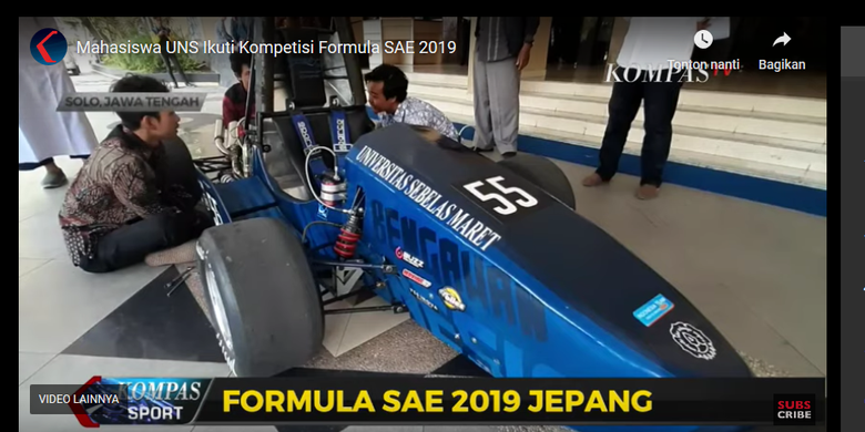 Mahasiswa Fakultas Teknik Universitas Sebelas Maret Solo, Jawa Tengah, akan berlaga di kompetisi Formula SAE 2019 di Jepang.
