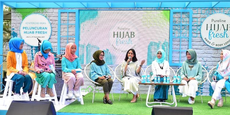 Sesi talkshow di acara peluncuran Hijab Fresh di Jakarta (27/9/2017).