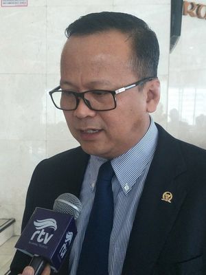 Direktur Badan Pemenangan Nasional (BPN) Edhy Prabowo saat ditemui di Kompleks Parlemen, Senayan, Jakarta, Selasa (19/3/2019).