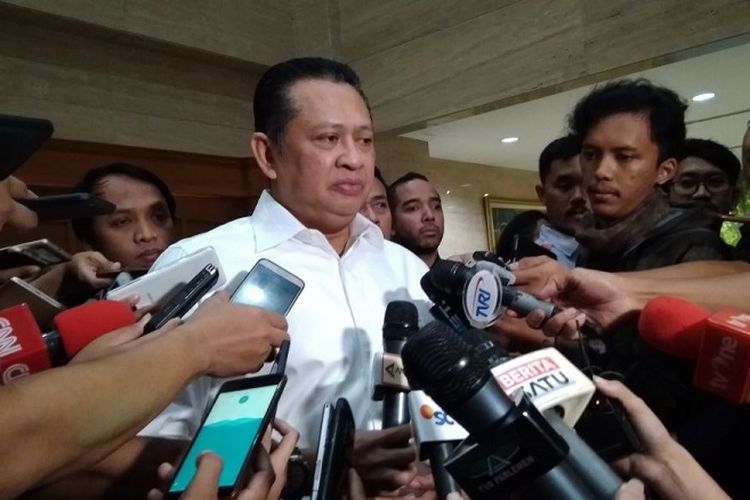 Ketua DPR RI Bambang Soesatyo di Gedung BPK, Jakarta, Senin (21/5/2018).