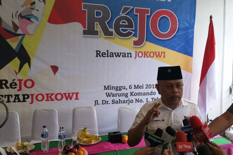 Ketua Umum ReJo Darmizal di Jakarta, Minggu (6/5/2018)