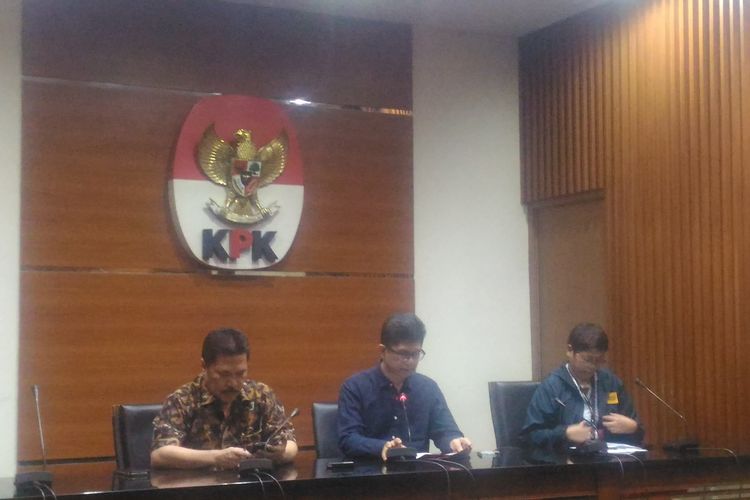 Konferensi pers di Gedung KPK terkait kasus dugaan suap Aspidum Kejati DKI Jakarta, Sabtu (29/6/2019).