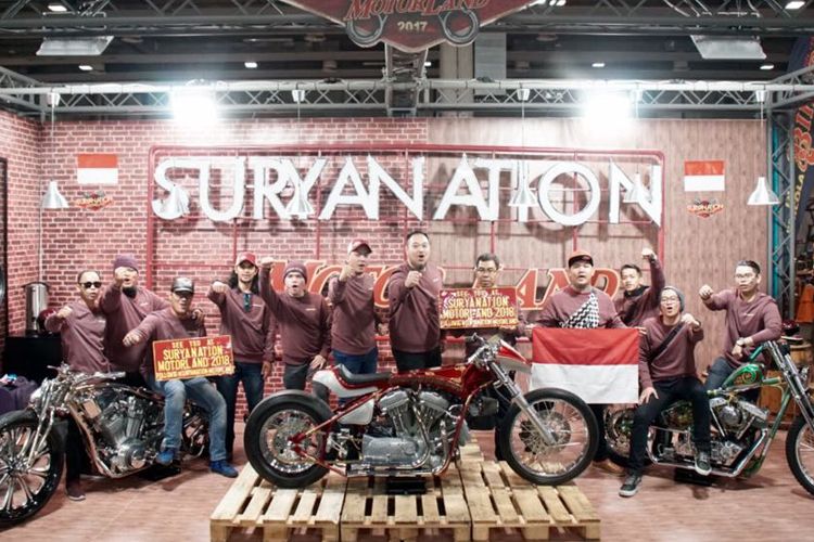 Tiga motor kustom Suryanation di Verona, Italia yang mengikuti ajang Motor Bike Expo (MBE) 2018.