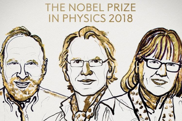 Ketiga pemenang Nobel Fisika 2018