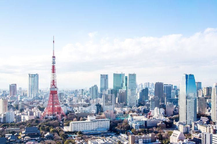 Ilustrasi kota Tokyo.