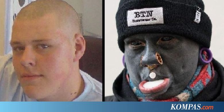 Pria Inggris Ini Nekat Tato  Hitam  Sekujur Tubuhnya 
