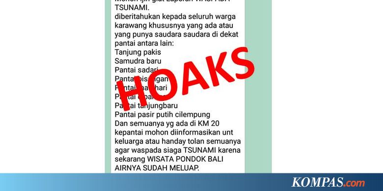 hoaks tsunami di sejumlah pantai utara karawang kompas com trendolizer