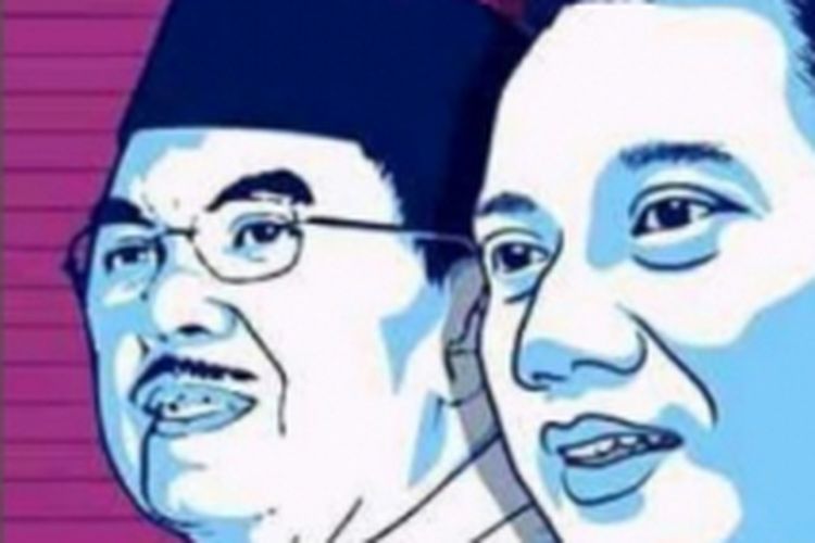 Ketua Divisi Komunikasi Publik DPP Demokrat Imelda Sari memamerkan gambar Jusuf Kalla-Agus Harimurti Yudhoyono lewat status WhatsApp Mesengger dengan keterangan: JK-AHY will coming soon.