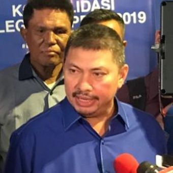 Wakil Ketua Umum PAN Mulfachri Harahap saat Rakernas PAN di Hotel Sultan, Jakarta, Kamis (9/8/2018). 