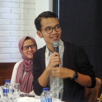 Peneliti Hukum Pidana dari Pusat Studi Hukum dan Kebijakan (PSHK) Miko Ginting dalam sebuah diskusi terkait penerapan hukuman mati, di kawasan Cikini, Jakarta Pusat, Minggu (26/2/2017).