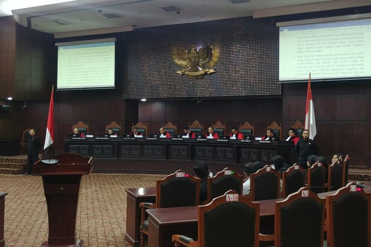 Sidang putusan uji materi UU MD3 di Gedung MK, Jakarta, Kamis (28/6/2018).