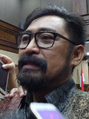 Andi Zulkarnain Mallarangeng alias Choel Mallarangeng menjadi terdakwa di Pengadilan Tipikor Jakarta, Senin (10/4/2017).