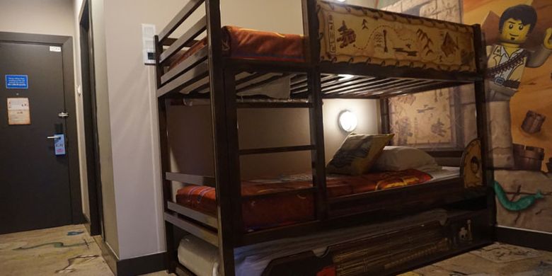 Kamar anak-anak ranjang dua di Hotel Legoland