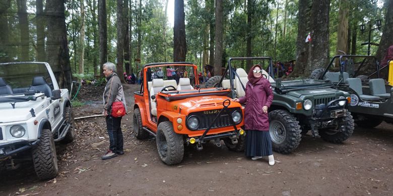 Lawu Tour Jeep Adventure di Mojosemi Forest Park, Kabupaten Magetan, Jawa Timur, Rabu (23/1/2019).