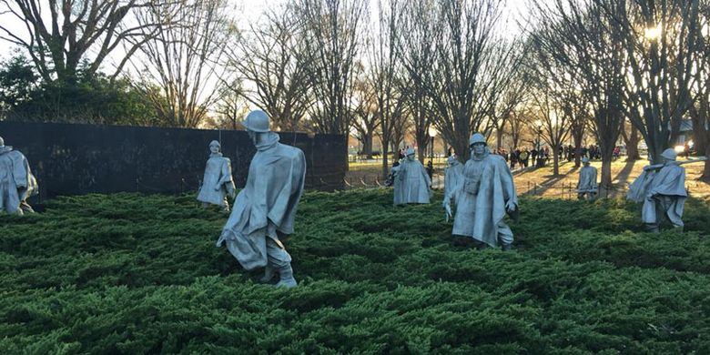 Korean War Veterans Memorial di Washington DC, Amerika Serikat.