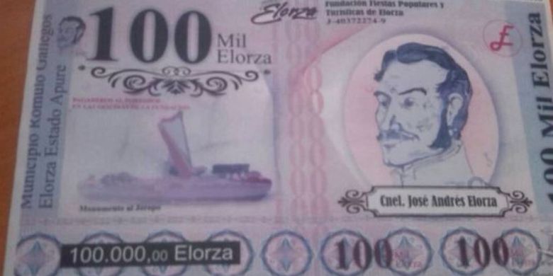 Inilah Elorza, mata uang yang diciptakan di kota Elorza untuk mengatasi kelangkaan Bolivar yang ada di Venezuela.