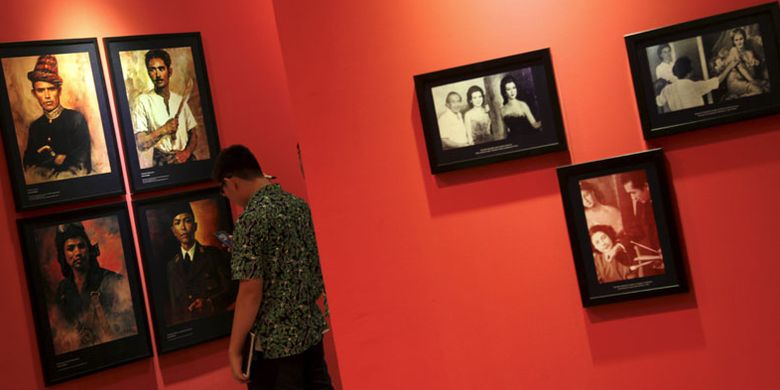 Pameran Rayuan 100 Tahun Basoeki Adbullah di Museum Nasional, Jakarta, Rabu (23/9/2015). 