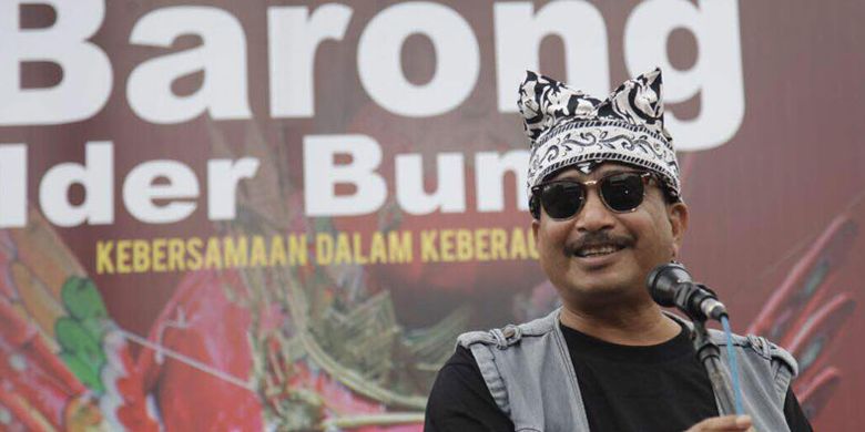 Menteri Pariwisata Arief Yahya dalam acara Barong Ider Bumi di desa wisata Kemiren, Kabupaten Banyuwangi, Jawa Timur, Senin (26/6/2017).