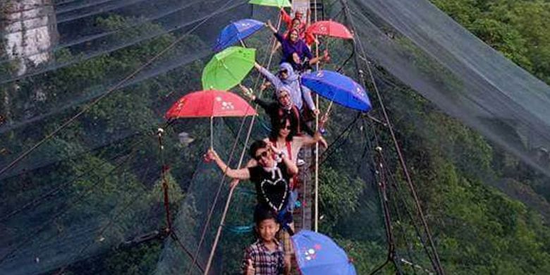 Keindahan Helena Sky Bridge, Bantimurung, Sulawesi Selatan, di atas habitat kupu-kupu.