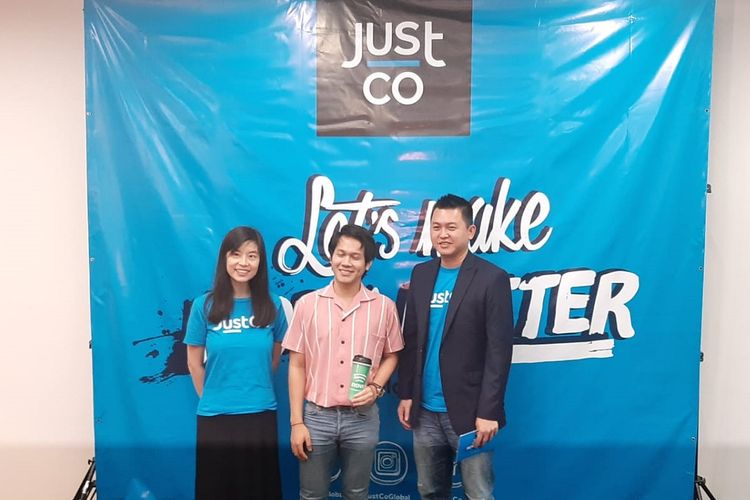 Pembukaan secara resmi co-working space JustCo di Sequis Tower, Jalan Jenderal Sudirman, Jakarta, Rabu (8/5/2019).