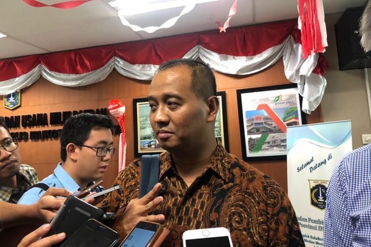 Direktur Utama PT Transjakarta yang baru, Agung Wicaksono, di Balai Kota DKI Jakarta, Senin (29/10/2018).  