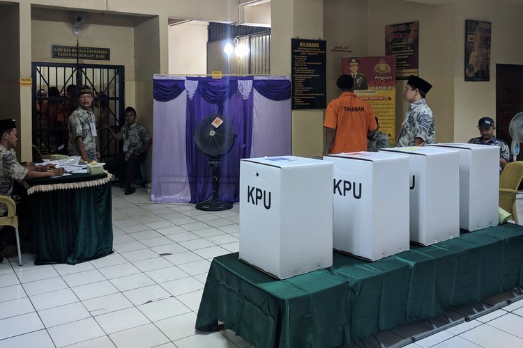 TPS 14 tempat tahanan teroris menggunakan hak memilih di Polda Metro Jaya