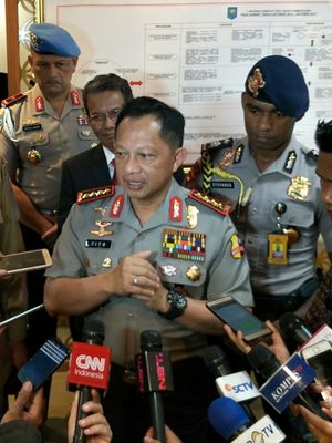 Kapolri Jenderal Polisi Tito Karnavian ketika ditemui di kantor Kementerian Dalam Negeri, Jakarta, Senin (15/1/2018). 