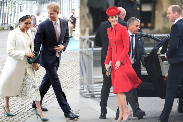 Kate Middleton dan Meghan saat hadiri kebaktian di Westminster Abbey