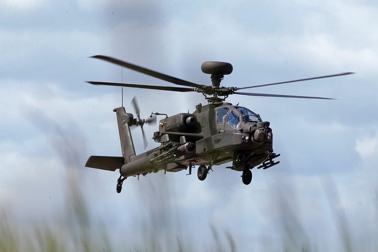 Helikopter tempur Apache milik Inggris di Pangkalan Udara Wattisham di Suffolk.