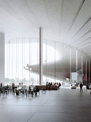 Bentuk gedung ini mengingatkan pada Oslo Opera House yang diselesaikan oleh firma ini pada 2008. 