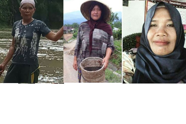 Keterangan foto: dari kiri ke kanan, Piah, Weni, dan Maryam.