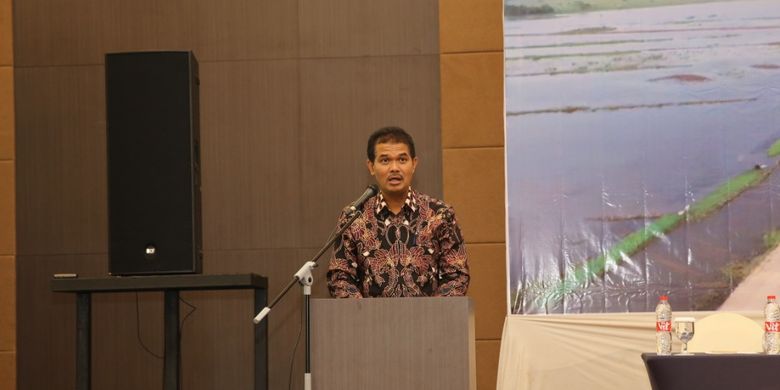 Direktur Jenderal Tanaman Pangan Kementerian Pertanian, Suwandi saat memberikan sambutan pada Rapat Koordinasi (Rakor) Luas Tambah Tanam di Kota Palembang, Selasa (27/8/2019).