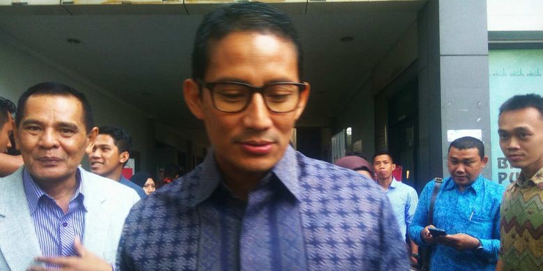 Wakil gubernur terpilih DKI Jakarta Sandiaga Uno di Yayasan Putra Fatahillah Jalan Kramat Sentiong Gundul, Jakarta Pusat, Kamis (3/8/2017).