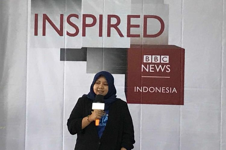 Utari Octavianty saat roadshow BBC Get Inspired di Universitas Merdeka Malang, Kamis (14/2/2018).